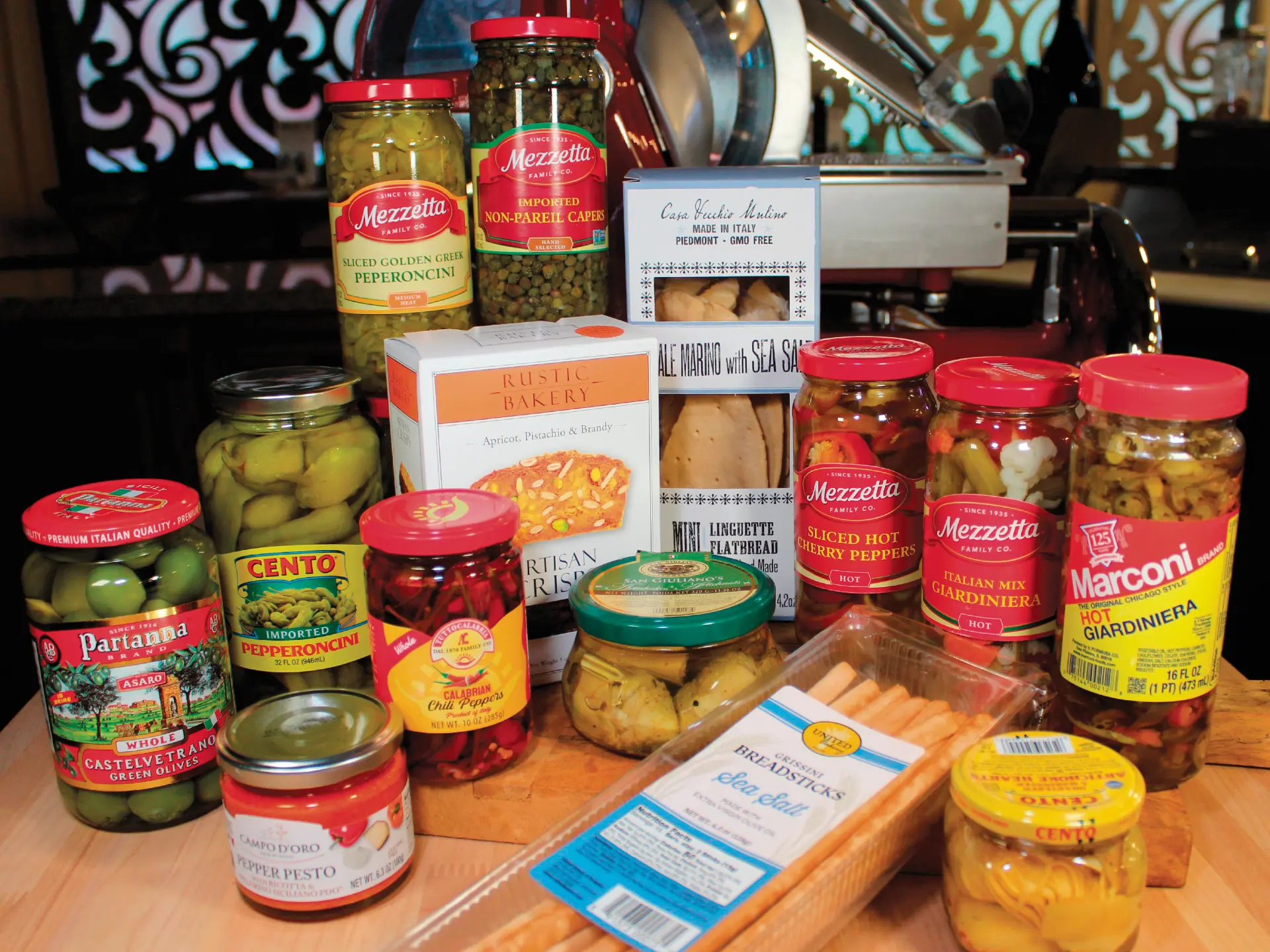 Gourmet antipasto and marinated Italian vegetables