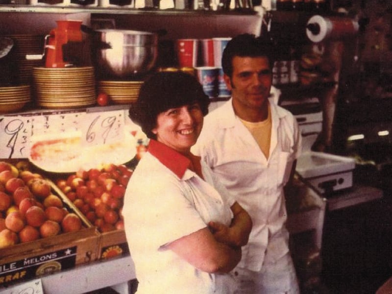 Sam and Angela Marziliano behind the counter in the early days