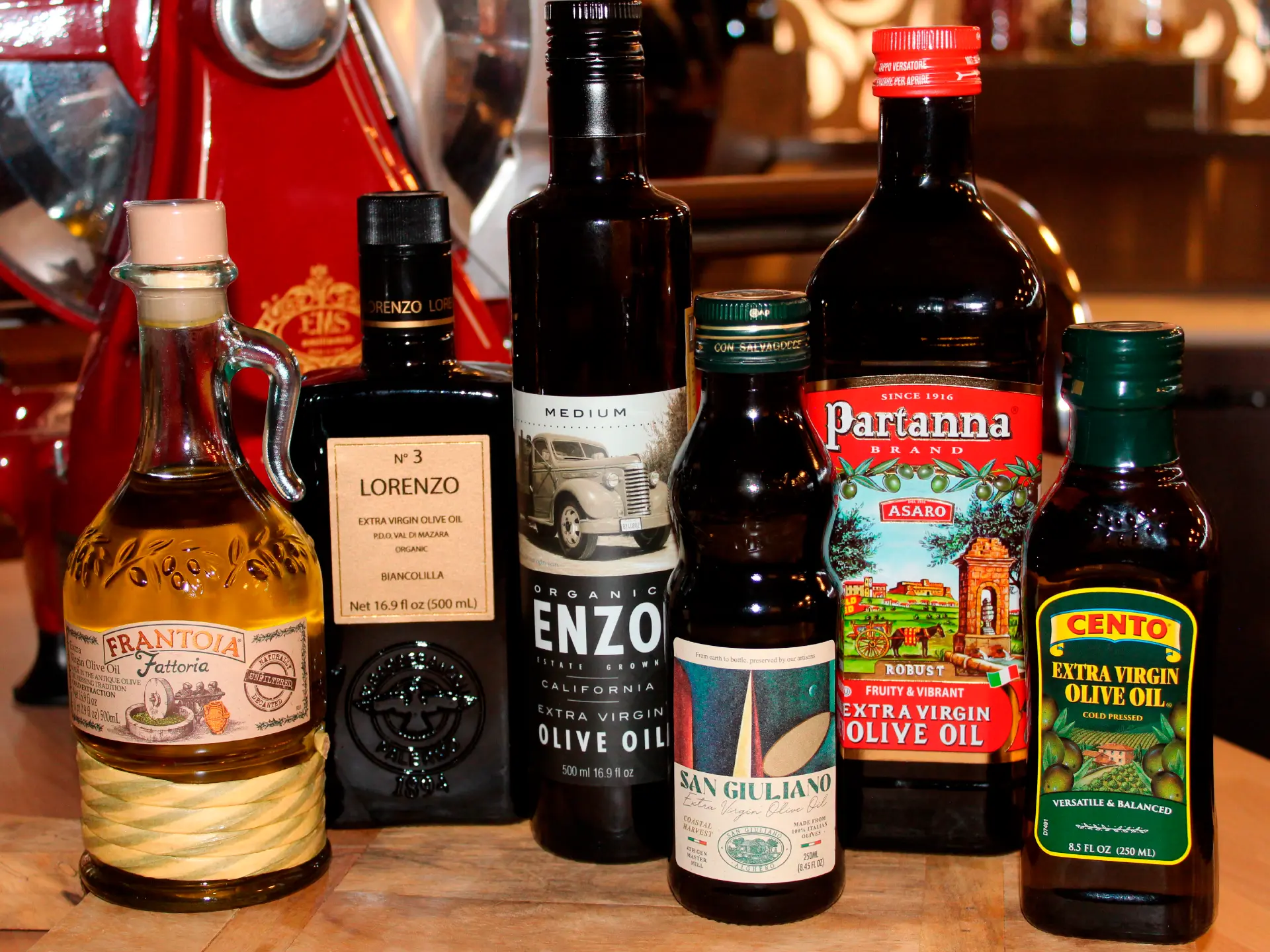 Single-estate and imported Italian olive oils
