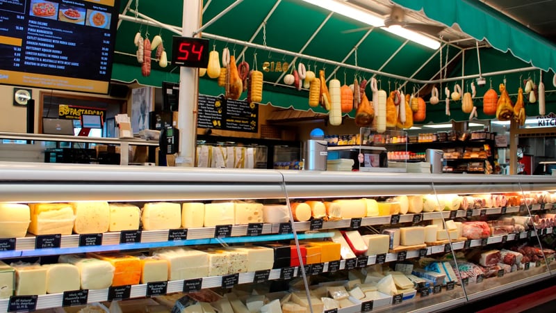 The deli case at Sam's Italian Deli & Market