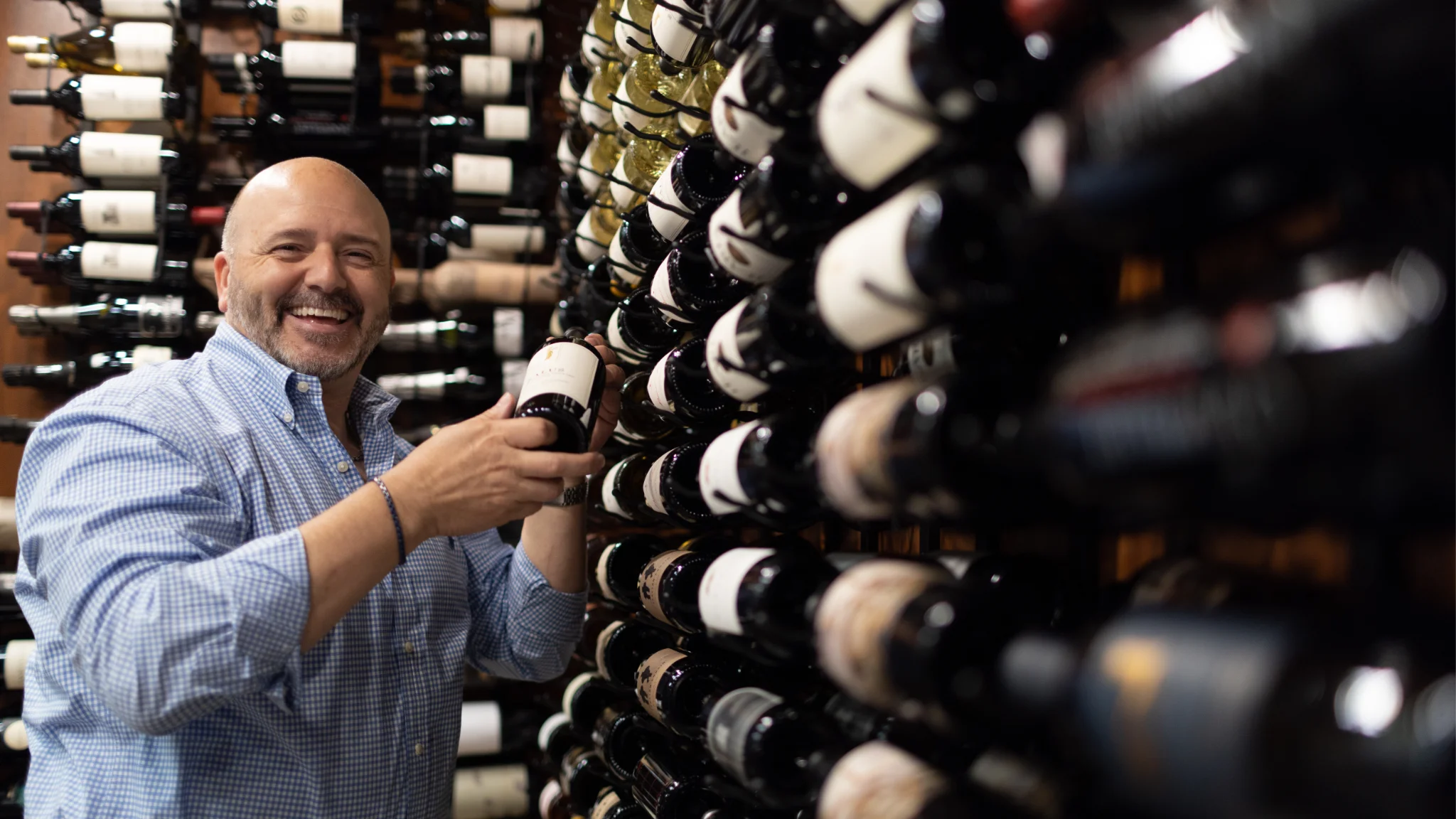 Curated selection of domestic and imported wines at Sam's Italian Market